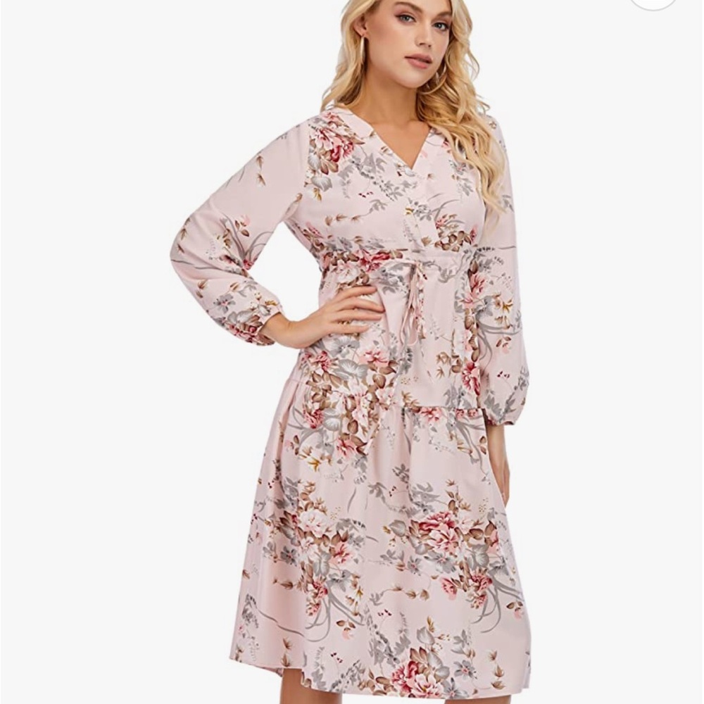 Floral V-Neck Midi Dress